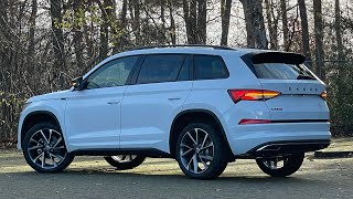 Skoda NEW Kodiaq 2022 Sportline in 4K Moon White Metal 20 Inch Vega Walk around amp detail inside [upl. by Yrekcaz569]