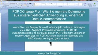 PDFXChange Pro  Wie Sie mehrere Dokumente zu einer PDF Datei zusammenfassen [upl. by Harbed175]