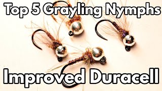 BEST 5 Grayling Nymphs IMPROVED Duracell Jig Nymph Fly Tying SBS [upl. by Anihsat]