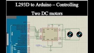 Conrolling Two Motors With L293D and Arduino  Proteus Simulation Tutorial  30 [upl. by Longley]