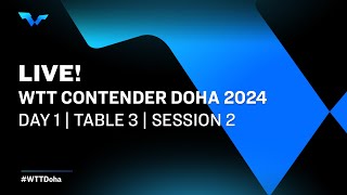 LIVE  T3  Day 1  WTT Contender Doha 2024  Session 2 [upl. by Haye]