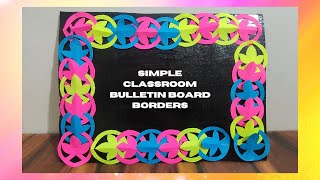 simple classroom bulletin board ideas display board borders design paper cutting boarder design [upl. by Nwhas]