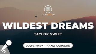 Wildest Dreams  Taylor Swift Lower Key  Piano Karaoke [upl. by Adaven182]