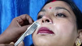 Housewife face shaving মেয়েদের মুখে দাড়ি women face shave housewife Ladies Face Save razor save [upl. by Seda218]