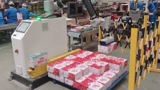 Warsonco Cobot Palletizer Palletizing Milk Mix [upl. by Eelyma]