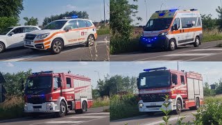 INFORTUNIO SUL LAVORO ARRIVO ALFA LEGNANOAMBULANZA AZZBSTAPS VVF INVERUNOAPS VVF LEGNANO [upl. by Garrick]