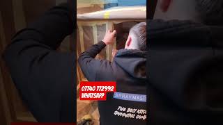 Kitchen Cabinet Spraying  SprayMasters youtubeshorts derby kitchencabinet painters [upl. by Akirahs86]