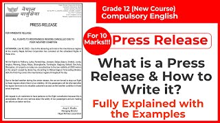 What is Press Release How to Write a Press Release Compulsory English Grade 12 Writing Task 3 [upl. by Linzer]