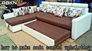 diy sofa comebed L shape upholstery full tutorial new [upl. by Far]