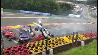 HUGE Crash Spa Francorchamps Formula W Series 2021 Full Video with Commentary [upl. by Telfore870]