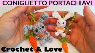 Tutorial Mini Coniglietto Amigurumi portachiavi o segnalibro sub Eng y Esp [upl. by Vernen970]