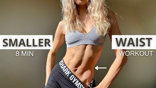 8 MIN SMALLER WAIST WORKOUT  lose muffin top do this for 14 Days  No Equipment [upl. by Settera212]