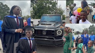 Watch How StoneBwoy And Family Storm GIMPA School In Brand New GWagon To Graduate University [upl. by Ishmul]