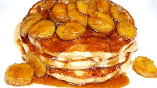 Pancakes with Caramelized Bananas Recipe [upl. by Colwin471]