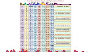 Fiqa Jafria Prayer Calendar January 21 of UK England  UK Namaz schedule of Ahle Tashia Jan 21 [upl. by Adyela]