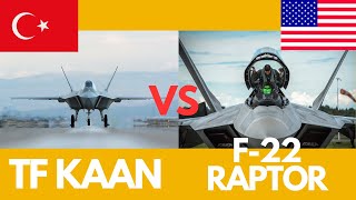 TAI TFX KAAN VS F22 RAPTOR Comparison which one is better fighterjet kaan f22raptor [upl. by Labotsirhc]