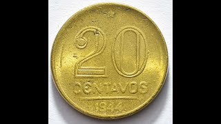 20 centavos 1944 com sigla tem um valor diferenciado [upl. by Nilyad]