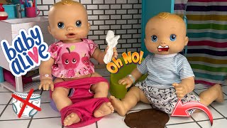 BABY ALIVE Doll training routine 🚽 BIG Accidents [upl. by Narut]