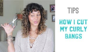 How I Cut my Curly Bangs and Trim my Curly Hair [upl. by Gerty]