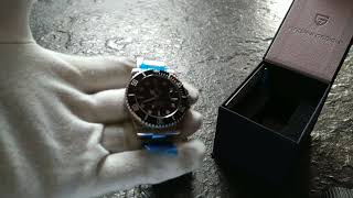 PAGANI DESIGN 43mm Submariner Homage Watch Model PD1639 Black unboxing 2023 [upl. by Akissej852]