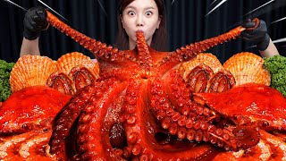 매콤한 🔥 대왕 문어 해물찜 ft 특별게스트🤍 먹방 레시피 Spicy Octopus Seafood Boil Crab Scallops Mukbang ASMR Ssoyoung [upl. by Elledoj]