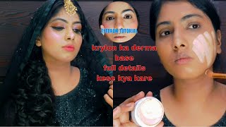 Step by Step Krylon derma base Makeup with Full details  how to use derma comflouge krylonderma ✨ [upl. by Hollenbeck]