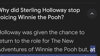 Sterling Holloway voice that we Winnie the Pooh throughout the 19661987￼ ￼ he retired in 1987 ￼￼￼ [upl. by Hanna]