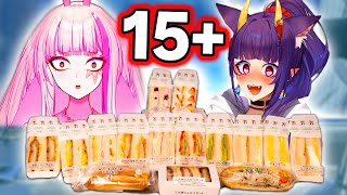 We tried EVERY Japanese Sandwich from 711 Ft OniGiriEN [upl. by Neltiac]