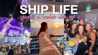 SPEND A 4 DAY CRUISE WITH ME 🌊sunsets at sea all crew party work days callum’s parents onboard [upl. by Nyliret]