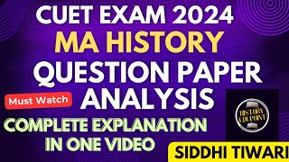 CUET MA History Question Paper 2024 With Explanation DU BHU JNU CUET Exam cuet2024 cuetmahistory [upl. by Gerti]