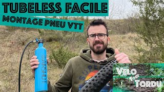 Montage pneu VTT tubeless facile AIRSHOT [upl. by Joly376]