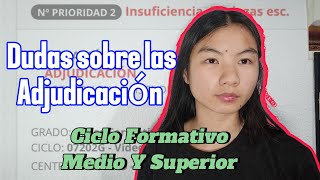 Dudas sobre las primeras Adjudicaciones de los Ciclos Formativos Medios y Superiores Andalucía [upl. by Niveek]