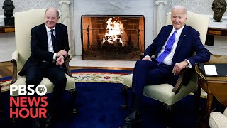 WATCH Biden hosts German Chancellor Scholz at White House to discuss stalled Ukraine aid [upl. by Cy395]