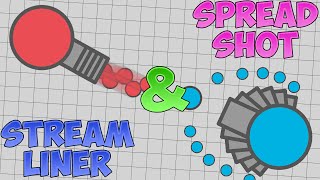 Diepio 16  UPDATE  NEW SPREADSHOT amp STREAMLINER TANKS  Tank army in diepio [upl. by Nwahsed]