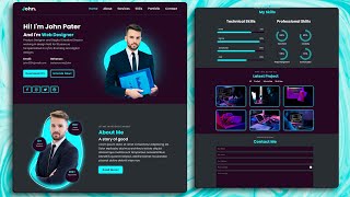 Build a Complete Responsive Personal Portfolio Website using HTML CSS Javascript [upl. by Rhett203]