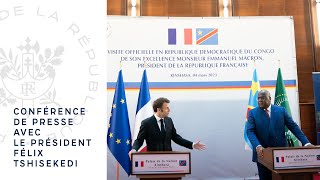 Conférence de presse du Président Emmanuel Macron et du Président Félix Tshisekedi [upl. by Airyt]