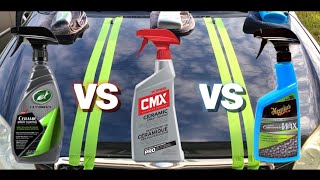 Turtle Wax Hybrid Solutions Ceramic Coating vs Mothers CMX Ceramic Coating vs Meguiars Ceramic Wax [upl. by Aneerehs827]