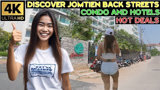 Discover Jomtien Condo and Hotel Prices Interesting streets 2024 April Pattaya Thailand [upl. by Rana]