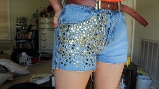 Studding My Shorts HowTo Stud Denim [upl. by Wulfe]