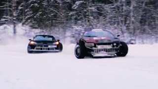 Amazing Snow Drifting 1  Russian Snowbound Forest Roads  SUPRA vs CORVETTE [upl. by Strait594]