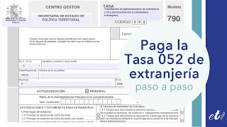 🖊 Cómo pagar la Tasa 052 de Extranjería por Internet  Paso a paso [upl. by Initof]