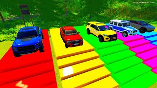 TRANSPORTING FIVE COLOR DODGE G CLASS CHARGER   Farming Simulator 22 [upl. by Wesla]