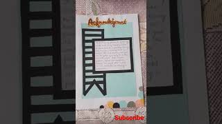 Acknowledgement for project file ll acknowledgement design ll how to write acknowledgement [upl. by Moncear]