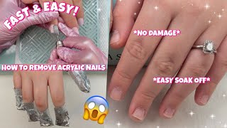 HOW TO SAFELY REMOVE ACRYLIC NAILS AT HOME  FAST amp EASY  NO DAMAGE  EASY SOAK OFF [upl. by Vas]