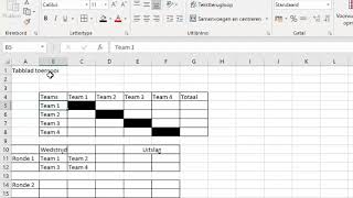 Toernooischema in Excel stap 2 [upl. by Jodoin883]