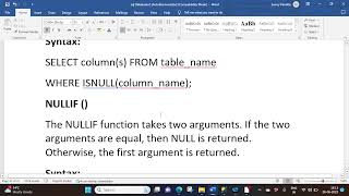 SQL Server Null Function and Comment Session 28 [upl. by Kilmarx]