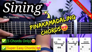 Sining  Dionela EASY CHORDS😍  Guitar Tutorial [upl. by Aitat]