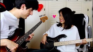 Cant Take My Eyes Off You Couple Bass Cover 情侶雙人貝斯Cover [upl. by Airottiv]