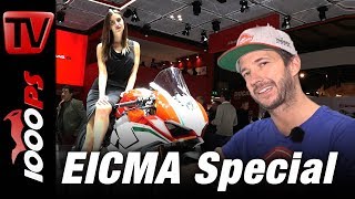 EICMA  Der Rundgang  Alle Motorrad Neuheiten 2018 und Girls [upl. by Ticknor14]