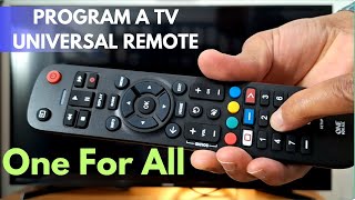 How to Program One For All Universal TV Remote Control To All TV Brands [upl. by Rodie]